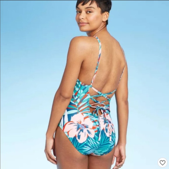 Kona Sol Floral Print One Piece Swimsuit - Picture 2 of 7